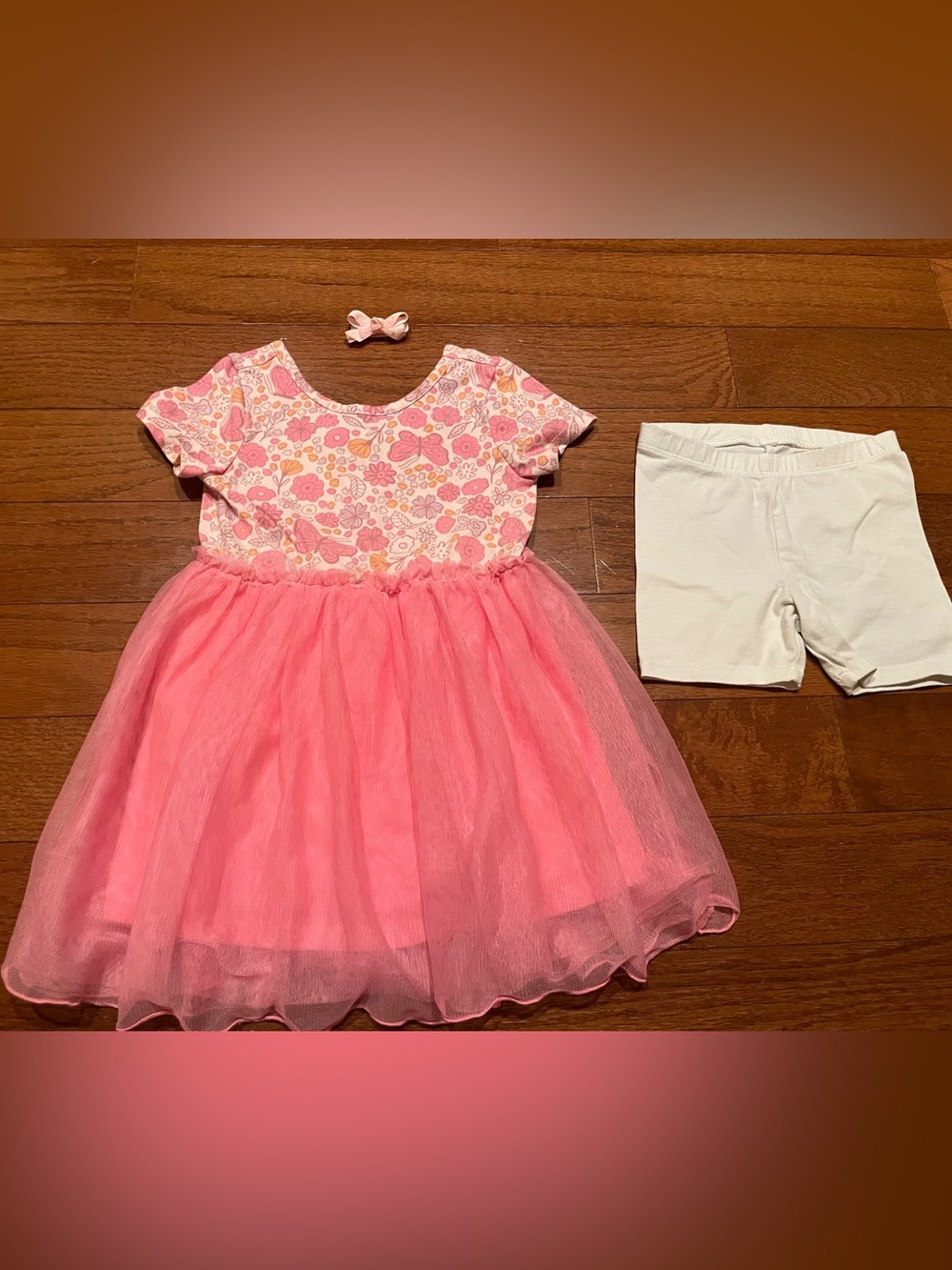 Girls 3T Cat&Jack Dress, Under Short and Hair Clip